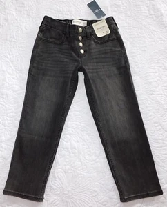 ABERCROMBIE ― Girls 5/6 ― STRAIGHT JEAN HIGH RISE Vintage Black Denim Jeans NWT - Picture 1 of 6