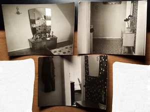 Möbel in Wohnung Schlafzimmer Spiegel Schrank / 3x Foto ca. 1960er Jahre - Bild 1 von 1