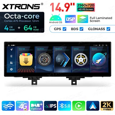 For BMW 3/4er F30-F36 NBT 14.9" CarPlay Android 8Core Car Stereo GPS Navi 64G - Image 1 of 4