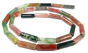 😏 Indischer Achat Perlen Walzen Röhrchen ca. 13x4 mm Edelsteinperlen Strang 😉 - Picture 1 of 1