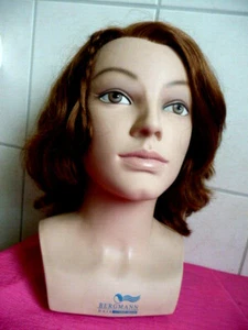 BERGMANN Puppenkopf Perücken Übungskopf Frau lange Haare schönes Gesicht guter Z - Bild 1 von 9