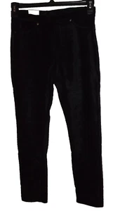 Croft & Barrow Women's Leggings Large Black Stretch Cotton Corduroy Faux Fly - Picture 1 of 5