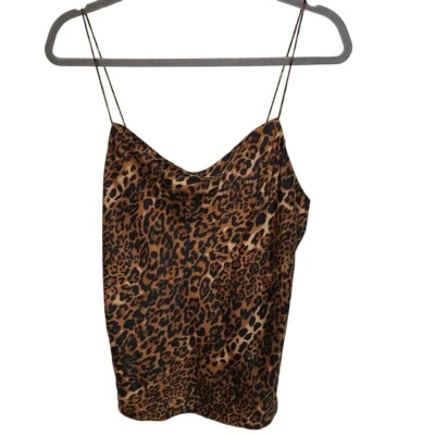 Cami NYC Womens S Brown Leopard Print Sleeveless Silk Blend Camisole Tank Top - Image 1 of 4