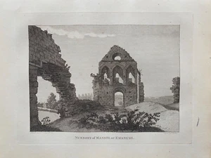 Impresión antigua de 1789: Priorato de Santa María / Convento de monjas Manuel, cerca de Linlithgow por Grose - Imagen 1 de 2