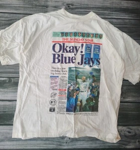 Okay Blue Jays Shirt Newspaper Offical Reprint Xl 1993 - Picture 1 of 5