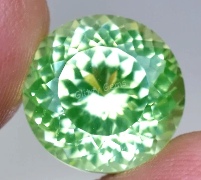 Natürliches Grün Peridot Rund 10.00 Karat VVS Pak Zertifiziert Lose Edelstein - Bild 1 von 4