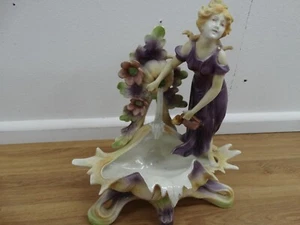 ANTIQUE Art Nouveau Lady Bisque Porcelain Vase Figurine c1900 - Picture 1 of 13