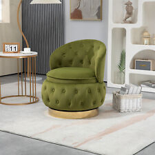 360° Swivel Accent Chair Velvet Barrel Club Chair w/ Storage for Living Room US