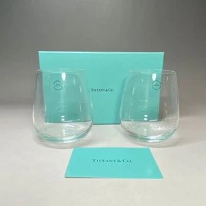 TIFFANY&Co. Tiffany Pair Glass Rocks Glass Whisky Glass Tumbler With Box Unused - Picture 1 of 8