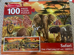Melissa & Doug Safari Animals Jungle Africa Floor Puzzle 100 Pieces Complete EUC - Picture 1 of 1