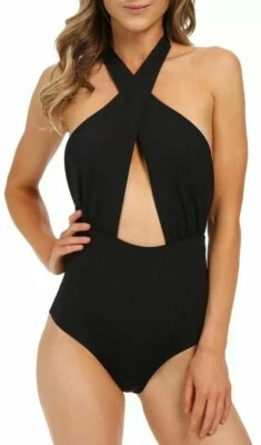 Mara Hoffman L111858 Womens Black Solid Stretch Lined Monokini Swimsuit Size XS - Image 1 of 3