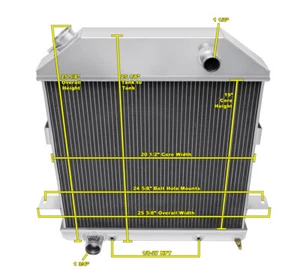 1939 40 41 Ford Deluxe Champion CA 3 Row Radiator - Foto 1 di 12