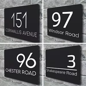 House Number Plaques Personalised Door Numbers Door Signs Custom Number Plate UK - Picture 1 of 33