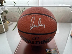 LUKA DONCIC SIGNED BASKETBALL IN CASE MAVERICKS-LAKERS - AUTOGRAPHED W/COA 619 - Picture 1 of 8