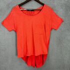 Anthropologie Amadi Top Womens Small Tessa T-Shirt  High Low Gathered Bow Back