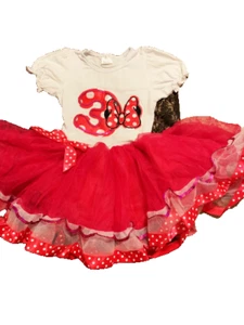 Minnie Mouse Birthday 3 year old Girl Baby Toddler Fuchsia Pink party Tutu Dress - Picture 1 of 2