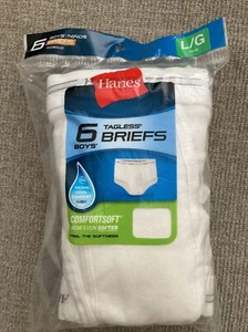 boys Hanes 6 Package Tagless briefs/underwear size large 14–16 comfort soft - Picture 1 of 2