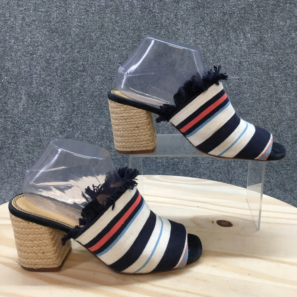 Splendid 凉鞋女式 8 男爵跟拖鞋多色帆布条纹 — 第 1/4 张图片