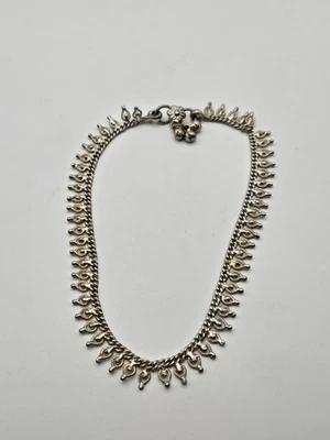 Pulsera tobillera vintage hecha a mano 925 talla 10 plata de ley Foto 1 de 4