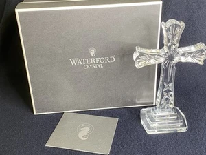 Waterford Signed Crystal 8" Standing Cross w/Box EUC - Zdjęcie 1 z 6
