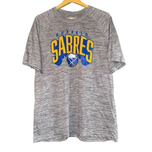 New Buffalo Sabres Performance Shirt Men L Hockey NHL Licensed Gray Breathable - Picture 1 of 6
