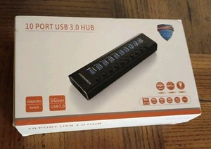 Rosonway, Hub USB 3.0 a 10 porte, RSH-A10, nuovo in scatola aperta - Foto 1 di 5