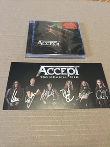 Accept band Signed Autographed To Mean to Die card with CD - Picture 1 of 4