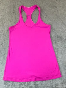 Camiseta sin mangas Lululemon espalda cruzada para mujer 10-12 rosa intenso larga atlética yoga gimnasio - Imagen 1 de 8
