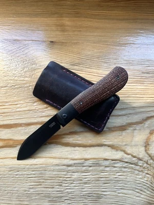 Cuchillos Pena Dogleg Jack asas de arpillera semi personalizadas M390 con bolsillo de cuero antideslizante Foto 1 de 4