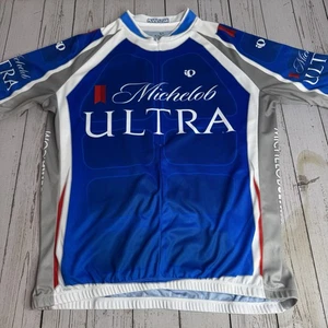 Pearl Izumi Michelob Ultra Cycling Jersey Mens XL 1/2 Zip Short Sleeve Blue - Picture 1 of 10