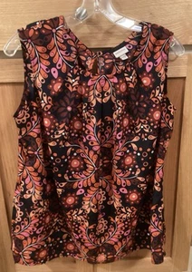 Merona Colorful Pullover Top Blouse Polyester Sleeveless XL - Picture 1 of 3
