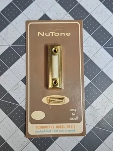 Vtg NuTone PB-11V Decorator Pushbutton Anodized Door Bell Polished Brass Color - Picture 1 of 15