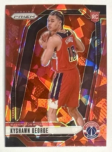 2024-25 Prizm Kyshawn George Red Cracked Ice Prizm Rookie SP RC #257 Wizards NBA - Foto 1 di 12