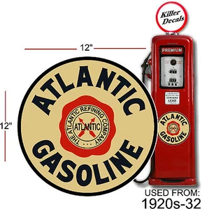 ADESIVO SERBATOIO INSEGNA POMPA BENZINA ATLANTIC 12" - Foto 1 di 1
