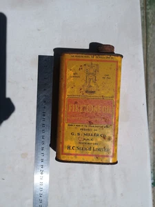 Old Original H C Sleigh Firezone Oil Tin - Picture 1 of 18