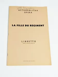 Metropolitan Opera Libretto; La Fille Du Regiment 1971 Schirmer - Picture 1 of 4