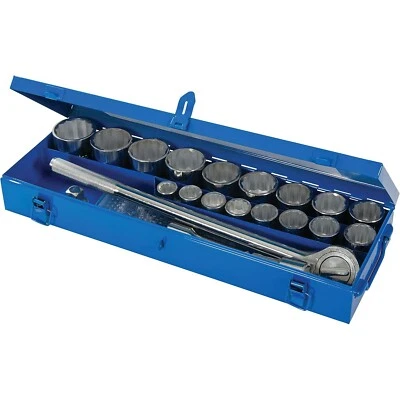 Silverline Socket Set 3/4 Inch Drive 12point Metric 19-50mm - 21 Piece - 633663 - Image 1 of 4
