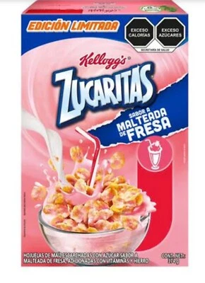 KELLOGG’S ZUCARITAS MALTEADA DE FRESA/374G/COPOS ESMERILADOS DE FRESA/CEREAL Foto 1 de 4