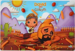 David And Goliath Kids Placemat NEW BPA-Free Washable Reusable Flexible Plastic - Picture 1 of 2