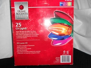 never used  C 9 LIGHTS MULTI-COLOR ONE BULB OUT REST STAY ON (2) SETS 25 # 5401 - Picture 1 of 7