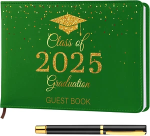 2025 Graduation Guest Book Leather Guest Sign in Book with Pen Graduation Party - Picture 1 of 11
