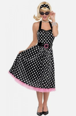 Polka Dot Dress 50's Halloween Costume - Image 1 of 2