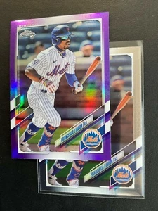 Francisco Lindor 2021 Topps Update Chrome Purple Refractor #USC1 W/Base Card - Picture 1 of 2