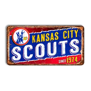 Metal sign KANSAS CITY SCOUTS vintage KANSAS CITY SCOUTS NHL vintage retro sign - Picture 1 of 15