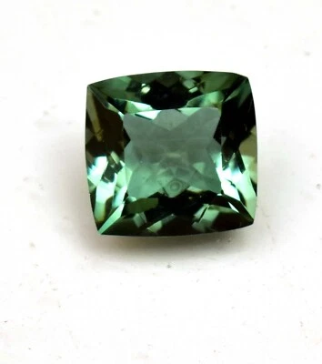 Natural Mozambique Green Tourmaline 7.55 Ct Cushion Cut Loose Gemstone TREATED - Image 1 of 4
