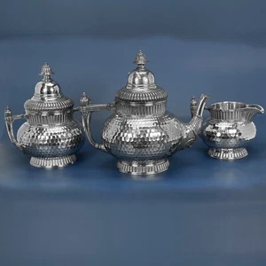 Juego de té martillado Southington Co. plato cuádruple de 3 piezas - Imagen 1 de 10