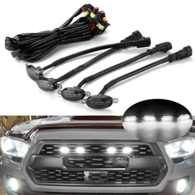 4X Luces de circulación LED blancas para parrilla delantera para Ford F150 F350 estilo Raptor Foto 1 de 4