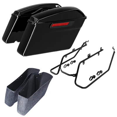 硬鞍袋和转换支架适用于 Harley Softail FLFB FLFBS FXBR 2018-Up — 第 1/4 张图片
