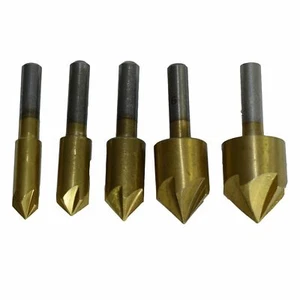 5 brocas de contradisipador de 8-19 mm brocas de taladro de madera con orificio cónico recubierto de titanio - Imagen 1 de 3