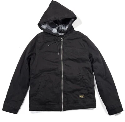 Hollister Black Jacket Mens Small New NWT Hooded Insulated Drawstring Zip - Image 1 of 4